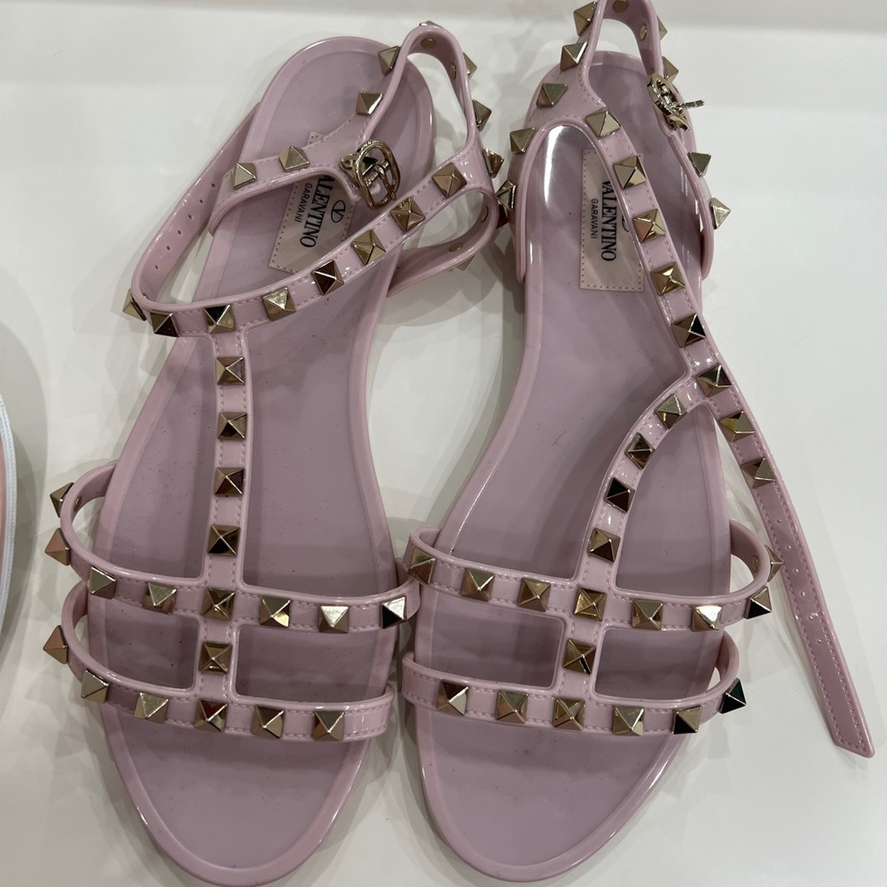 Valentino Light Pink Studded Sandals